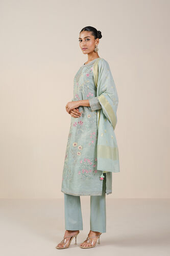 Nasrin Handwoven Maheshwari Suit Set - Powder Blue, Powder Blue, image 2